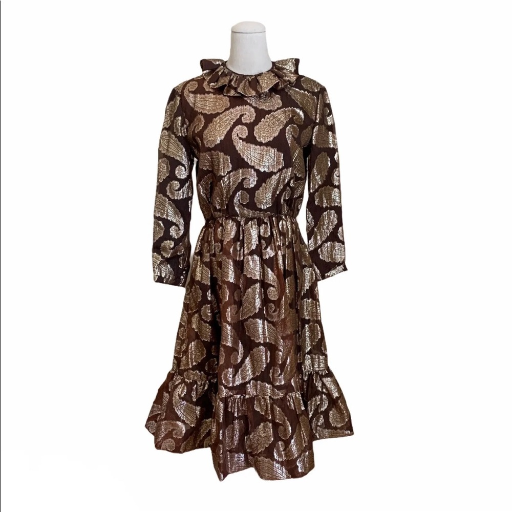 Vintage 1960s | Small | Dazzling silk metallic party dress by Ceil Chapman
